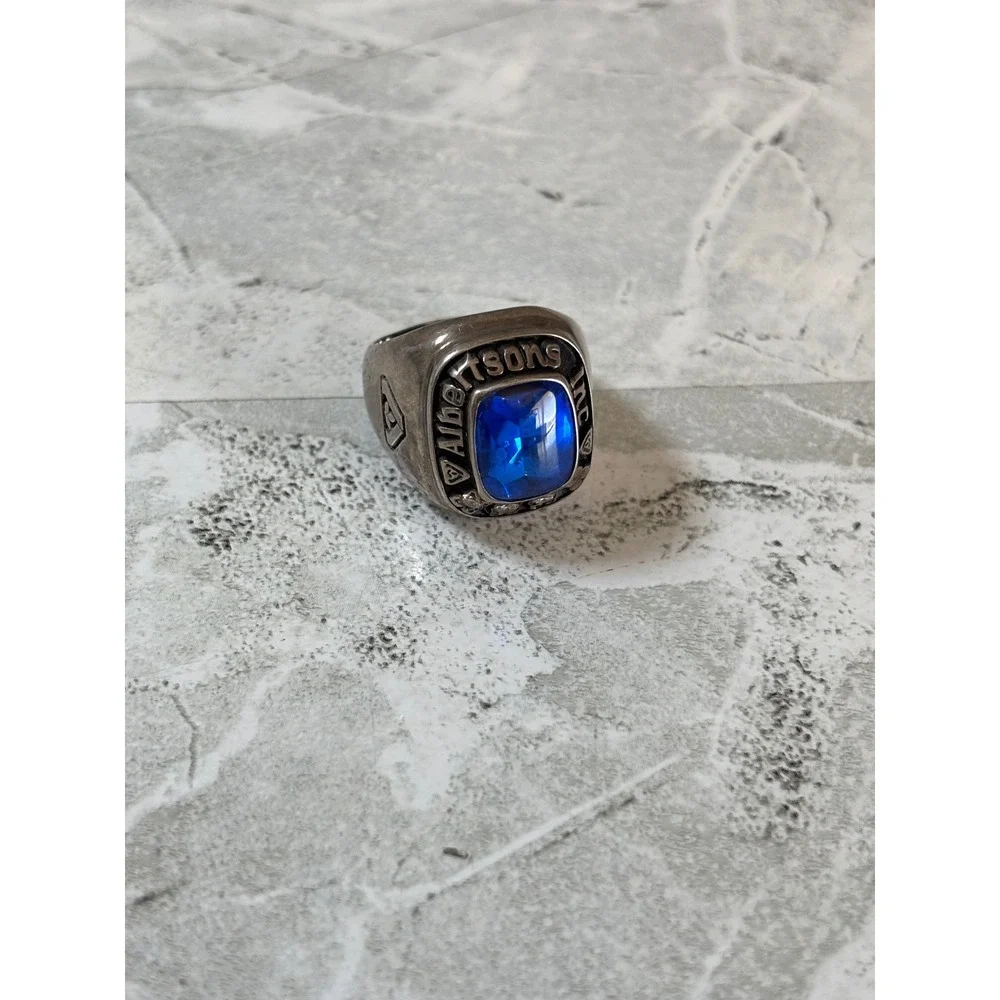 Jostens‎ Albertsons Inc 1998 Service Award Ring Blue Stone Lustrium Size 9.5